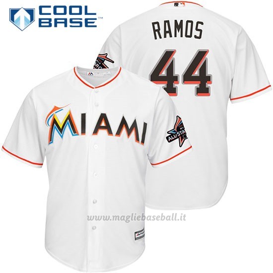 Maglia Baseball Uomo Miami Marlins 44 A.j. Ramos Bianco2017 Cool Base